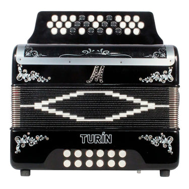 Acordeon Moretti Turin Fbbeb 31 Botones 12 Bajos En Fa Negro